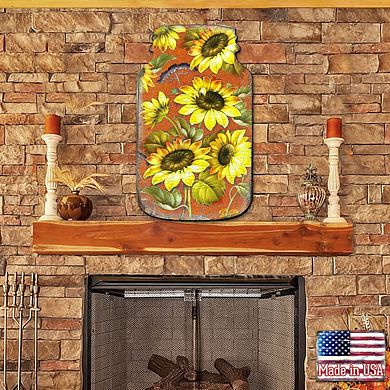 Sunflower Mason Jar Halloween Door Decor by G. DeBrekht - Thanksgiving Halloween Decor