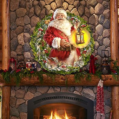 Enchanted Christmas santa wreath Door Decor by D. Gelsinger - Christmas Decor