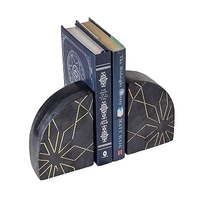 Enchant Black Marble Bookends, Set of 2