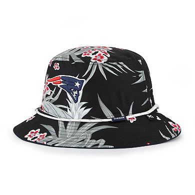 Men's '47  Black New England Patriots Dark Tropic Bucket Hat