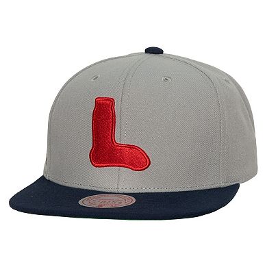 Men's Mitchell & Ness Gray Boston Red Sox Cooperstown Collection Evergreen Snapback Hat