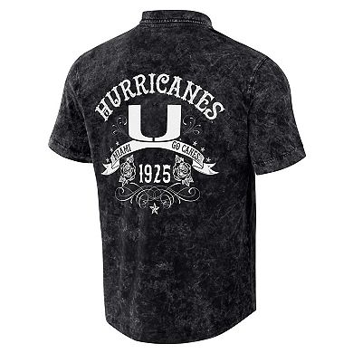 Men's Darius Rucker Collection by Fanatics  Black Miami Hurricanes Team Color Button-Up Shirt