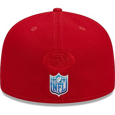 Men's New Era Scarlet San Francisco 49ers Gradient 59FIFTY Fitted Hat