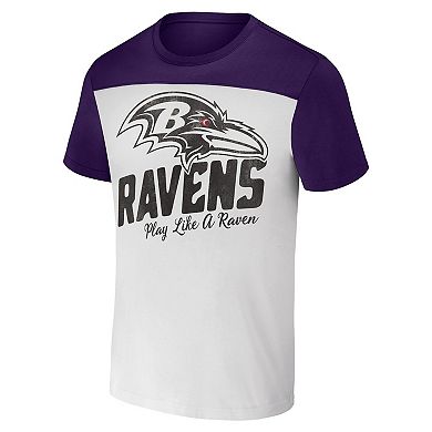 Men's NFL x Darius Rucker Collection by Fanatics Cream Baltimore Ravens Colorblocked T-Shirt