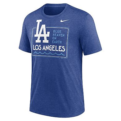 Men's Nike Royal Los Angeles Dodgers Think Blue Hometown Tri-Blend T-Shirt