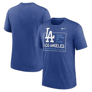 Men's Nike Royal Los Angeles Dodgers Think Blue Hometown Tri-Blend T-Shirt