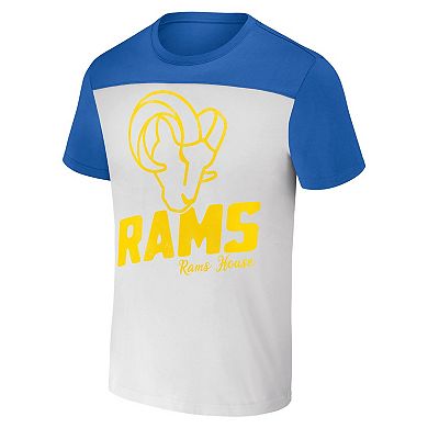 Men's NFL x Darius Rucker Collection by Fanatics Cream Los Angeles Rams Colorblocked T-Shirt