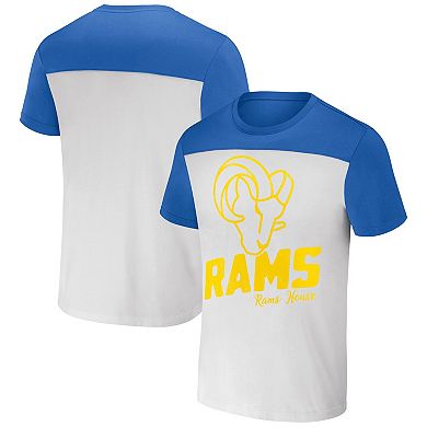 Men's NFL x Darius Rucker Collection by Fanatics Cream Los Angeles Rams Colorblocked T-Shirt