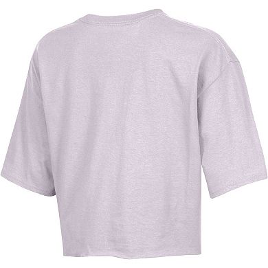 Women's Champion Lavender LSU Tigers Boyfriend Cropped T-Shirt
