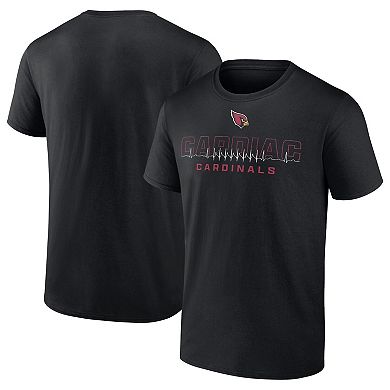 Men's Fanatics Branded Black Arizona Cardinals Heartbeat T-Shirt
