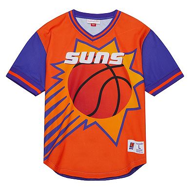 Men's Mitchell & Ness  Orange Phoenix Suns Jumbotron 3.0 Mesh V-Neck T-Shirt