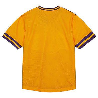 Men's Mitchell & Ness  Purple Los Angeles Lakers Jumbotron 3.0 Mesh V-Neck T-Shirt