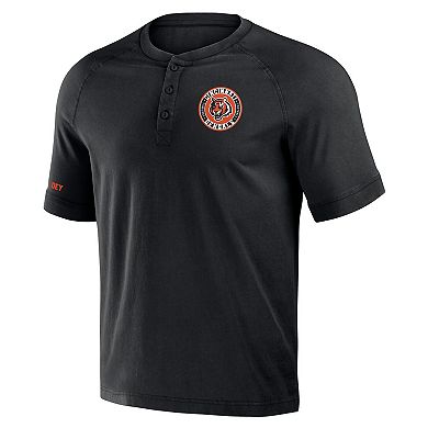 Men's NFL x Darius Rucker Collection by Fanatics Black Cincinnati Bengals Washed Raglan Henley T-Shirt