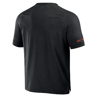 Men's NFL x Darius Rucker Collection by Fanatics Black Cincinnati Bengals Washed Raglan Henley T-Shirt