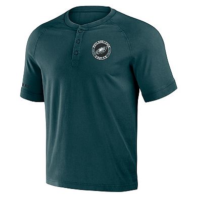 Men's NFL x Darius Rucker Collection by Fanatics Midnight Green Philadelphia Eagles Washed Raglan Henley T-Shirt