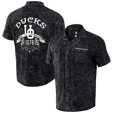 Men's Darius Rucker Collection by Fanatics  Black Oregon Ducks Team Color Button-Up Shirt