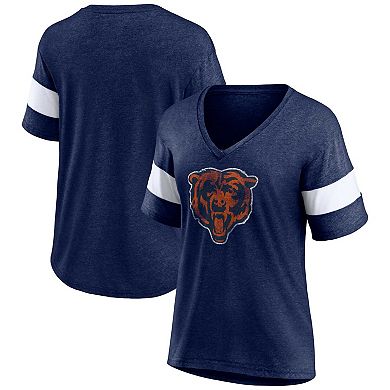 Women's Fanatics Branded Navy Chicago Bears Plus Size Logo V-Neck T-Shirt