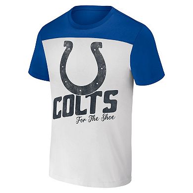 Men's NFL x Darius Rucker Collection by Fanatics Cream Indianapolis Colts Colorblocked T-Shirt