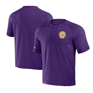 Men's NFL x Darius Rucker Collection by Fanatics Purple Minnesota Vikings Washed Raglan Henley T-Shirt