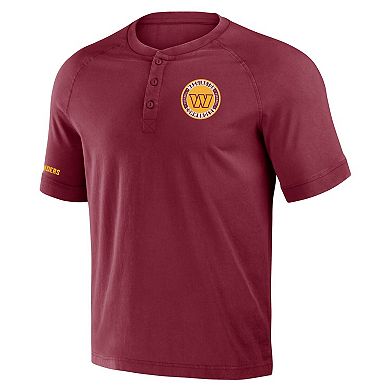 Men's NFL x Darius Rucker Collection by Fanatics Burgundy Washington Commanders Washed Raglan Henley T-Shirt