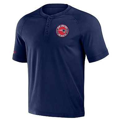 Men's NFL x Darius Rucker Collection by Fanatics Navy New England Patriots Washed Raglan Henley T-Shirt