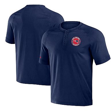 Men's NFL x Darius Rucker Collection by Fanatics Navy New England Patriots Washed Raglan Henley T-Shirt