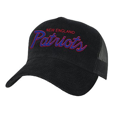 Youth Mitchell & Ness Black New England Patriots Times Up Precurved Trucker Adjustable Hat