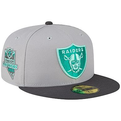 Men's New Era Gray/Graphite Las Vegas Raiders Aqua Pop 59FIFTY Fitted Hat
