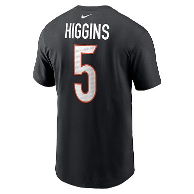 Men's Nike Tee Higgins Black Cincinnati Bengals Player Name & Number T-Shirt