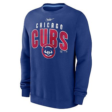 Men's Nike  Royal Chicago Cubs Cooperstown Collection Team Shout Out Pullover Sweatshirt