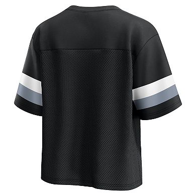 Women's Fanatics Branded  Black Las Vegas Raiders Established Jersey Cropped V-Neck T-Shirt