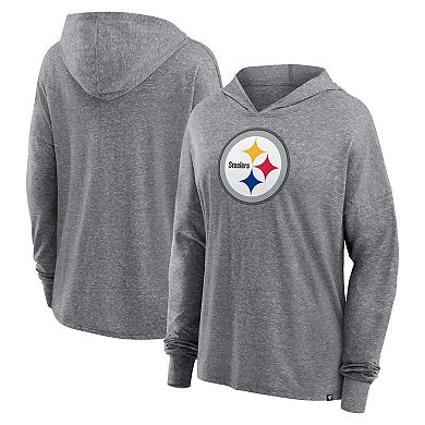 Women's Fanatics Branded Heather Gray Pittsburgh Steelers Cozy Primary Pullover Hoodie