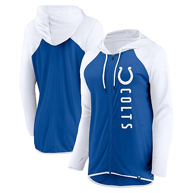 Women's Fanatics Branded Royal/White Indianapolis Colts Forever Fan Full-Zip Hoodie