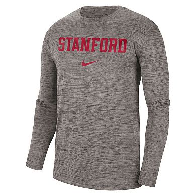 Men's Nike Heather Gray Stanford Cardinal Team Velocity Performance Long Sleeve T-Shirt