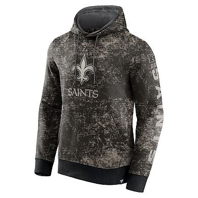 Men's Fanatics Branded  Black/Gray New Orleans Saints Blackout Tonal Pullover Hoodie