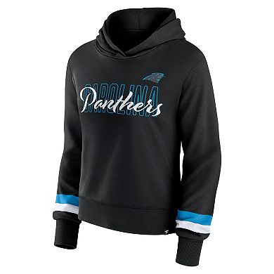 Women's Fanatics Branded  Black Carolina Panthers Over Under Pullover Hoodie