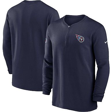 Men's Nike  Navy Tennessee Titans 2023 Sideline Performance Long Sleeve Quarter-Zip Top