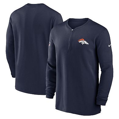 Men's Nike  Navy Denver Broncos 2023 Sideline Performance Long Sleeve Quarter-Zip Top