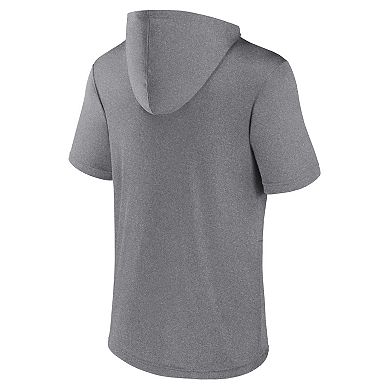 Men's Fanatics Branded Heather Gray Wisconsin Badgers Modern Stack Hoodie T-Shirt