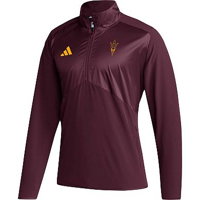 Men's adidas Maroon Arizona State Sun Devils Sideline AEROREADY Raglan Sleeve Quarter-Zip Jacket