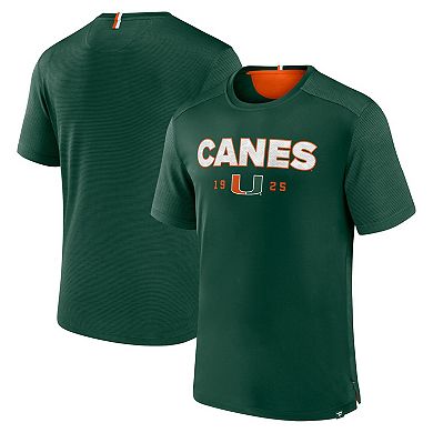 Men's Fanatics Branded  Green Miami Hurricanes Defender Rush T-Shirt