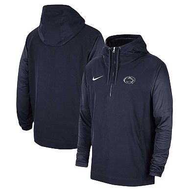 Men's Nike Navy Penn State Nittany Lions 2023 Sideline Player Quarter-Zip Hoodie Jacket