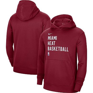 Unisex Nike Red Miami Heat 2023/24 Performance Spotlight On-Court Practice Pullover Hoodie