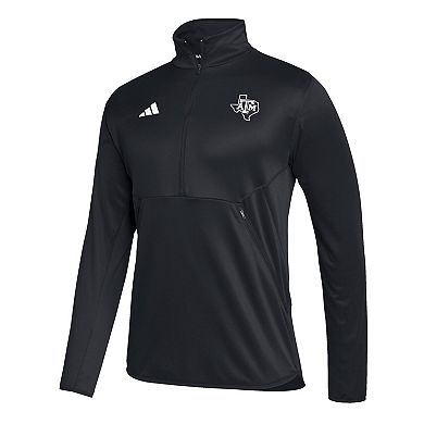 Men's adidas Black Texas A&M Aggies 2023 Sideline AEROREADY Half-Zip Top