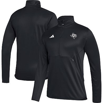 Men's adidas Black Texas A&M Aggies 2023 Sideline AEROREADY Half-Zip Top