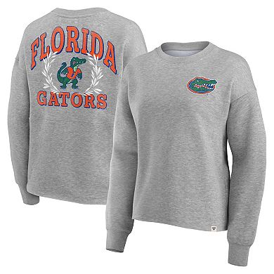 Women's Fanatics Branded Heather Gray Florida Gators Ready Play Crew Pullover Sweatshirt