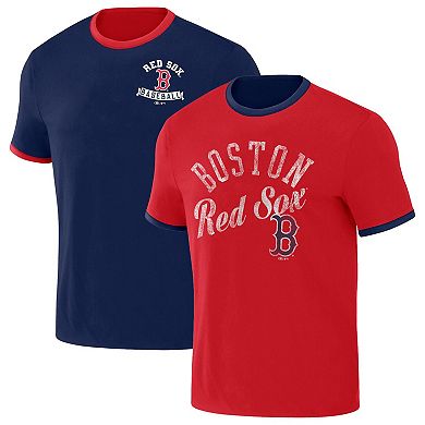 Men's Darius Rucker Collection by Fanatics Navy/Red Boston Red Sox Two-Way Ringer Reversible T-Shirt