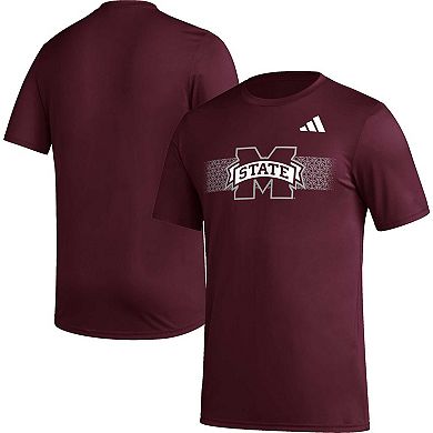 Men's adidas Maroon Mississippi State Bulldogs Pregame AEROREADY T-Shirt