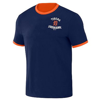 Men's Darius Rucker Collection by Fanatics Navy/Orange Detroit Tigers Two-Way Ringer Reversible T-Shirt