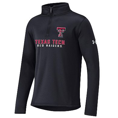 Youth Under Armour Black Texas Tech Red Raiders Fleece Quarter-Zip Jacket